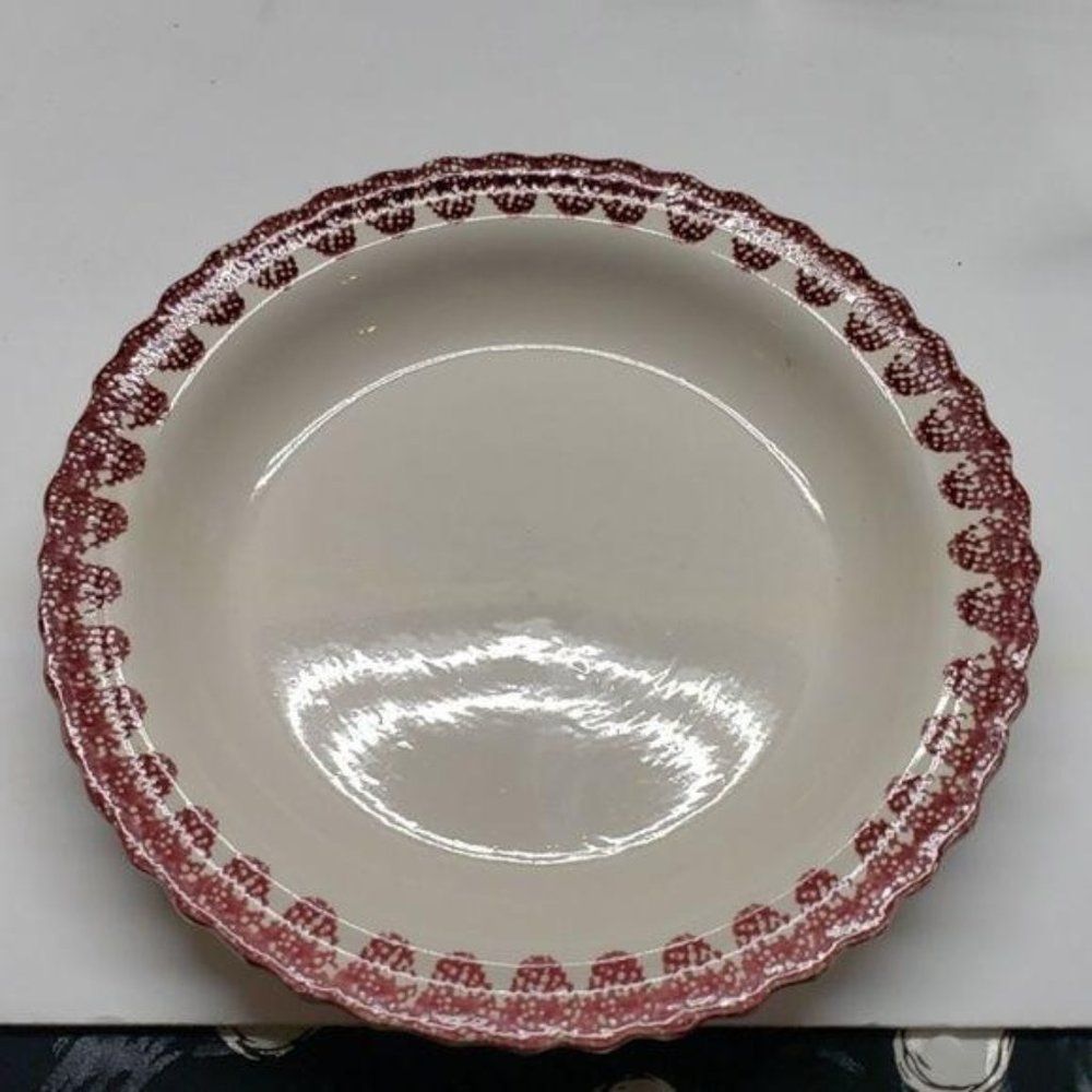 Country pie plate primitive‎ stoneware china